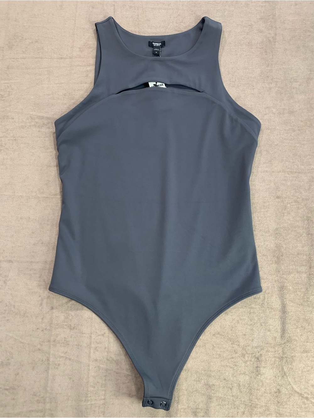 Express Blue Gray Sleeveless Cutout Bodysuit Size Medium NWT